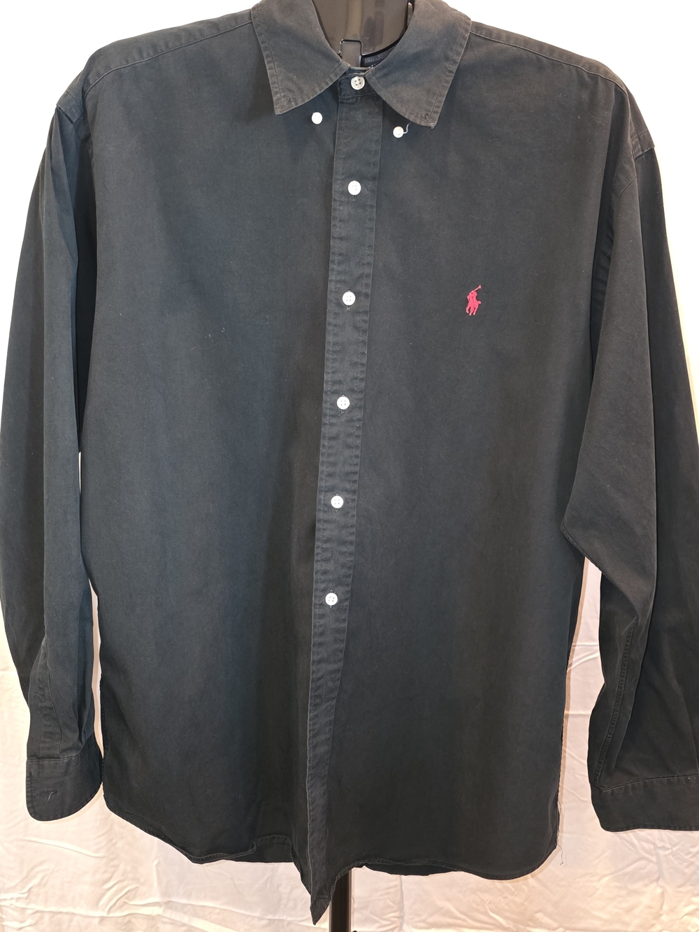 Ralph Lauren Black Button-Down Shirt with Pink Pony